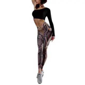 

Push Up Leggings Women Polyester Ankle-Length Jeggings Snake Skin Printing Breathable Fitness Streetwear Girl Legging