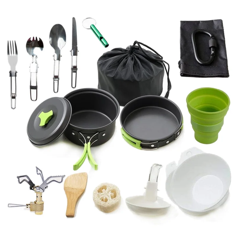 

Camping Cookware Outdoor Cookware Set Camping Tableware Cooking Set Travel Tableware Cutlery Utensils Hiking Picnic Set