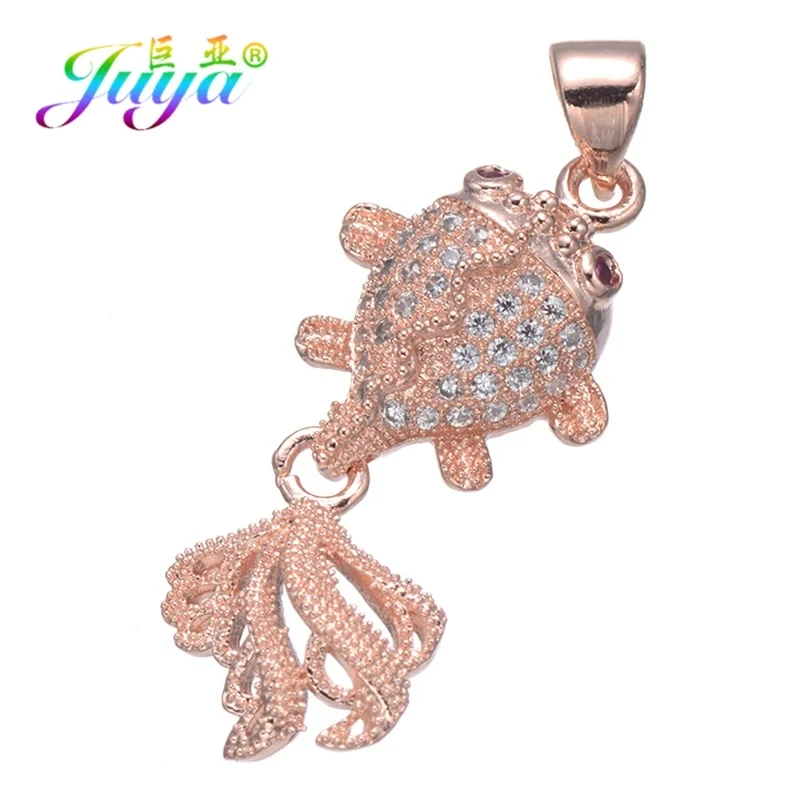 Rose Gold Juya DIY модные ювелирные изделия материал ручной работы золото/серебро/розовое золото бабочка кошка Fishe звезда Фрукты Виноград Подвески поставки - Окраска металла: Rose Gold