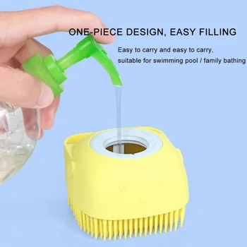 

8 x 5.7cm Silicone Scrubber Dispenses Baby Bath Cleaning Brush And Liquid Soap Dispenser For Babies Toddlers & Preschoolers