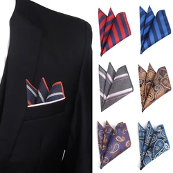 Mouchoir de poche Jacquard à rayures pour homme, 25x25cm, carré, costume de marque, serviette de poche, pour mariage 