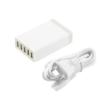 

5V 8A 5 Ports USB Charger with Data Cable High Speed Phone Charger Wall Adapter Charging for Smartphone Charge Socket UK US EU