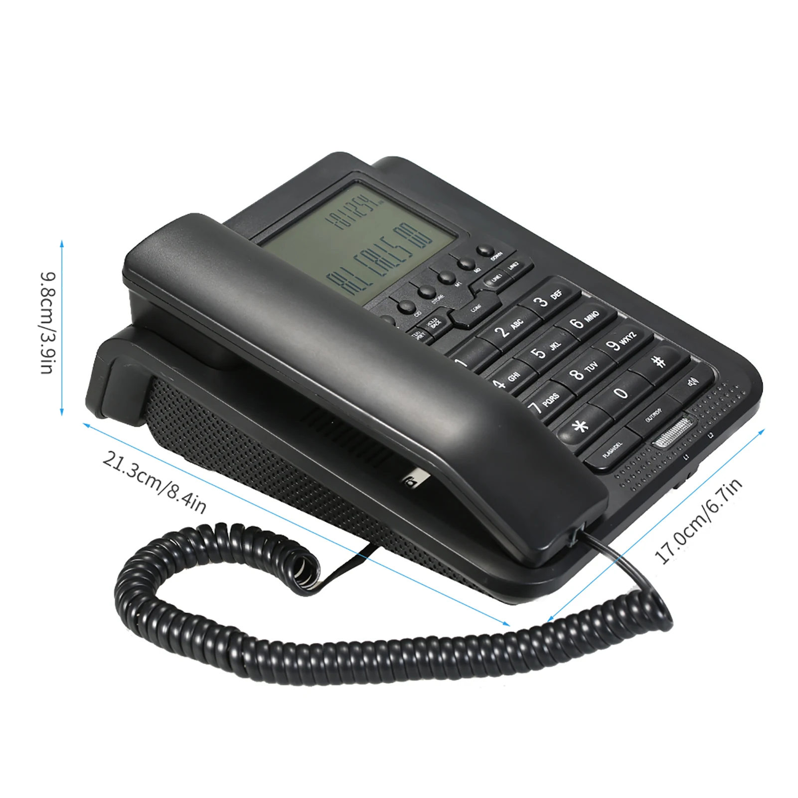 2-Line Digital Corded Telephone Desk Landline Phone with LCD Display Support 3-Way Conference - Цена: 3 314,04 руб.