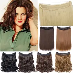 Snolilite 16 дюймов невидимые halo волосы для наращивания одна штука без зажима синтетические натуральные волосы шиньон для женщин