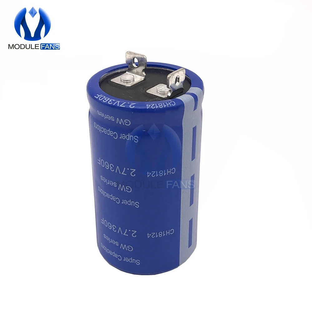 

Super Farad Capacitor 2.7V 360F High Frequency Low ESR Flag Feet 2.7V360F Super Capacitor for Car Stereo Speaker Battery