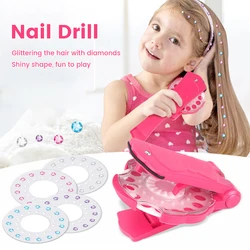 Perceuse à ongles scintillante, autocollants en diamant, bricolage, outil de coiffure pour filles, autocollant en diamant, plate forme, jouet, cadeaux d'anniversaire pour filles 