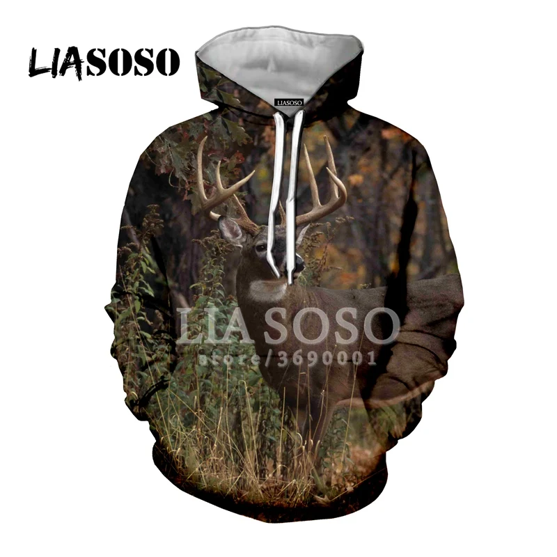 LIASOSO Новые повседневные Забавные Животные Олень, Лось закат 3D принт женские мужские толстовки с капюшоном кофты хип хоп Harajuku топы X0253 - Цвет: 25