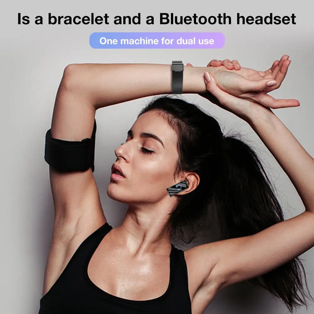 Wireless Earphones Bluetooth Pedometer Headset 2 In 1 Heart Rate Monitor Step Counter Sports Smart Bracelet Health Watch