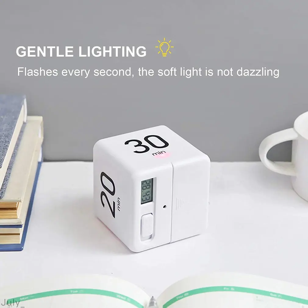 1pcs Electronic Cubic Timer Countdown Kitchen Cube Stylish Mini Time Management Stopwatch Kitchen Tools Cooking Accessories