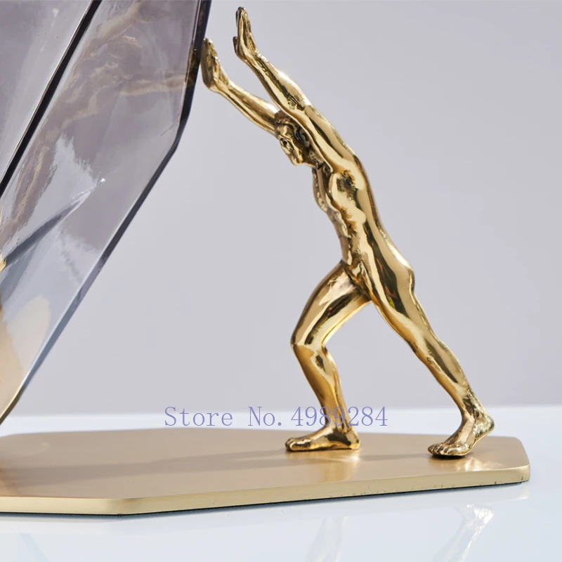 Нордическая современная металлическая скульптура персонажа стеклянная ваза золотые свадебные декорации цветок композиция современная домашняя поддержка стеклянные вазы