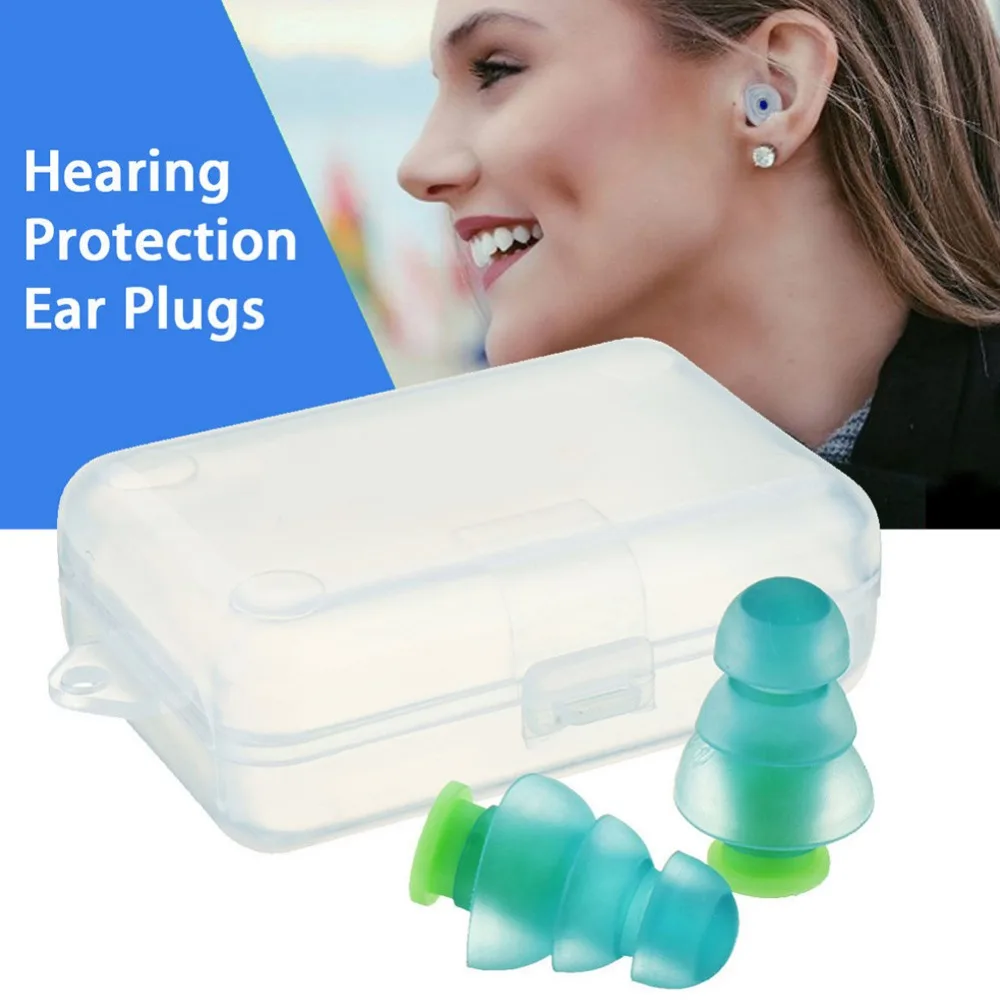 Black Soft Silicone Ear Plugs for Sleeping Swimming Concerts Motorcycling 