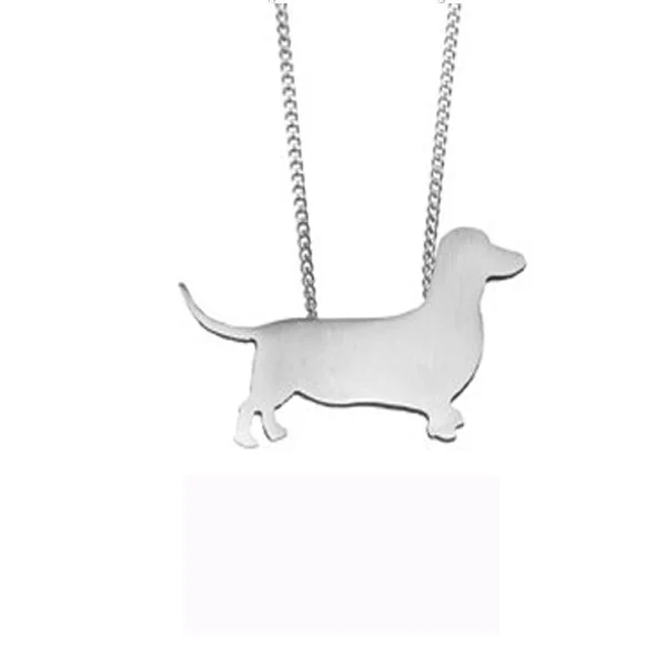 

Модное ювелирное изделие из 100% серебра 925 пробы высокого качества, цепочка 18 дюймов, подвеска в виде таксы, ожерелье для собаки