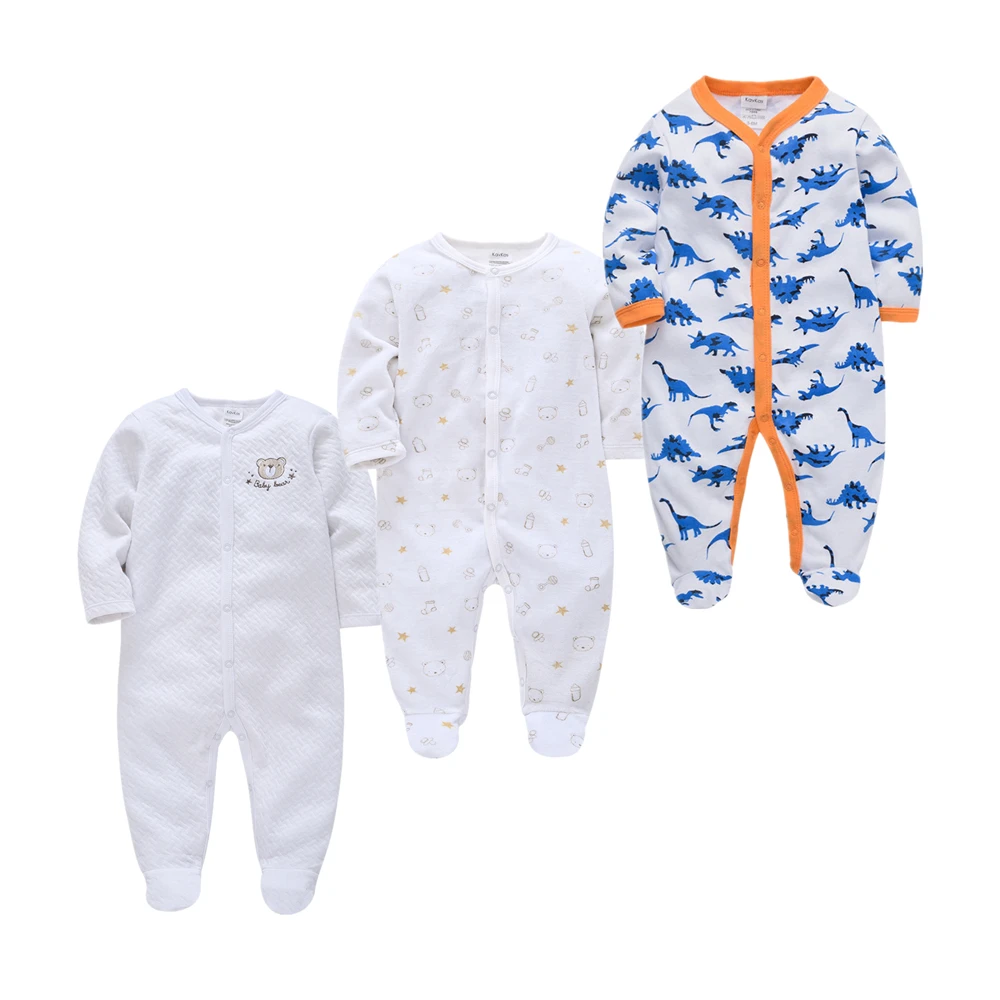 3pcs Baby Onesies Roupas bebe de Baby Girl Boy Pijamas set bebe fille Cotton Cartoon ropa Newborn Sleepers Pjiamas