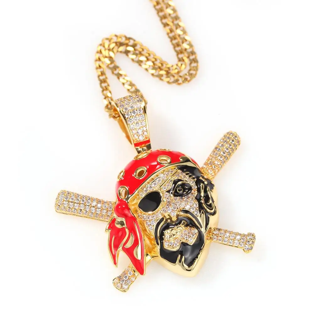 Moonite Hip-Hop Pendant Jewelry Retro Art Skull Head Necklace