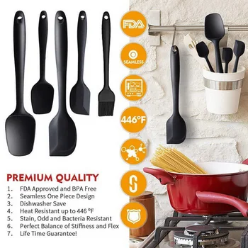 

Silicone Spatula Set Food Grade Non Stick Butter Cooking Silicone Spatula Set Cookie Pastry Scraper Cake Baking Spatula Spatula