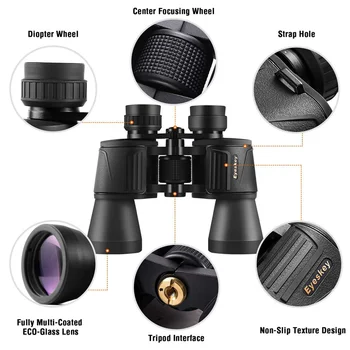 

Eyeskey Hd 10X50 Powerful Zoom Binoculars Telescope For Hunting Professional High Quality Bird Watching Traveling High Power