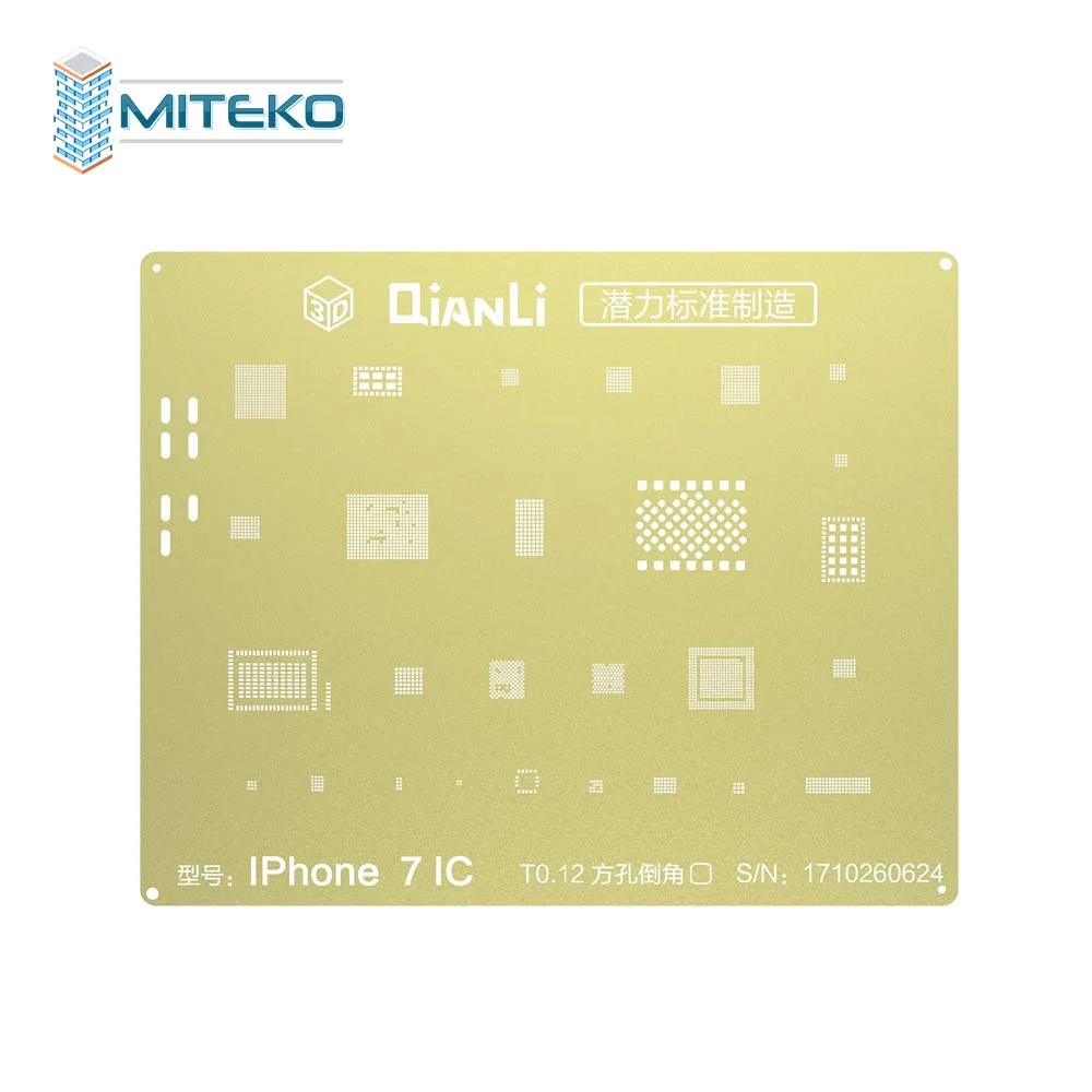QianLi Golden BGA Reballing Stencil Template, 2D Steel Mesh for Phone 6 7 8 XS NAND CPU Motherboard Soldering Repair