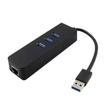 

3 Ports USB 3.0 Hub Gigabit Ethernet Lan RJ45 Network Adapter to 1000Mbps PC