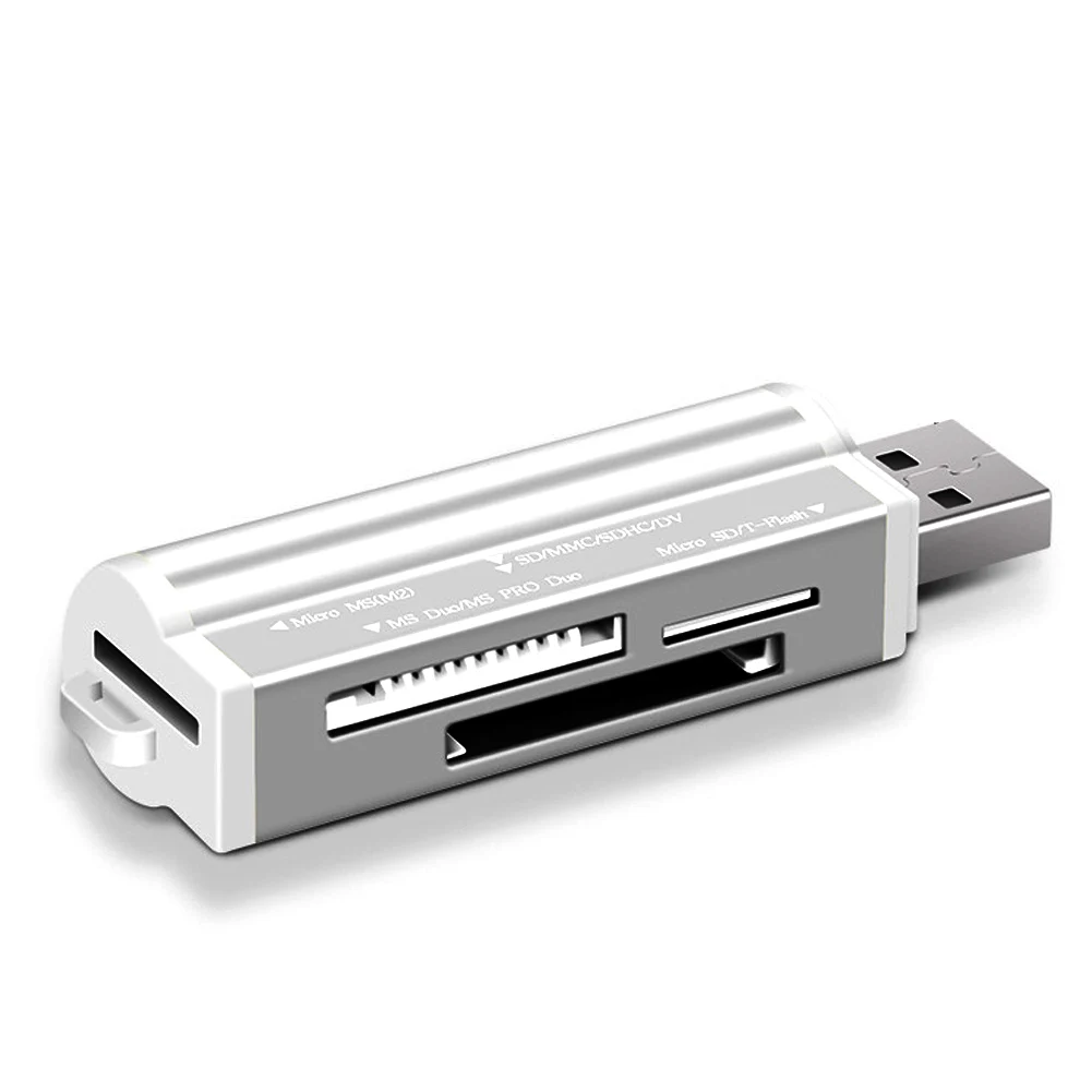 Все в 1 USB 2,0 Легкий/TF кабель переходной Многофункциональный высоко быстро действенный алюминиевый сплав портативный считыватель карт