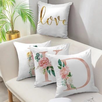 

Fuwatacchi Love Letter Cushion Covers Flowers Watercolor Printed Pillow Cover for Sofa Home Decor Valentine's Day Pillowcase