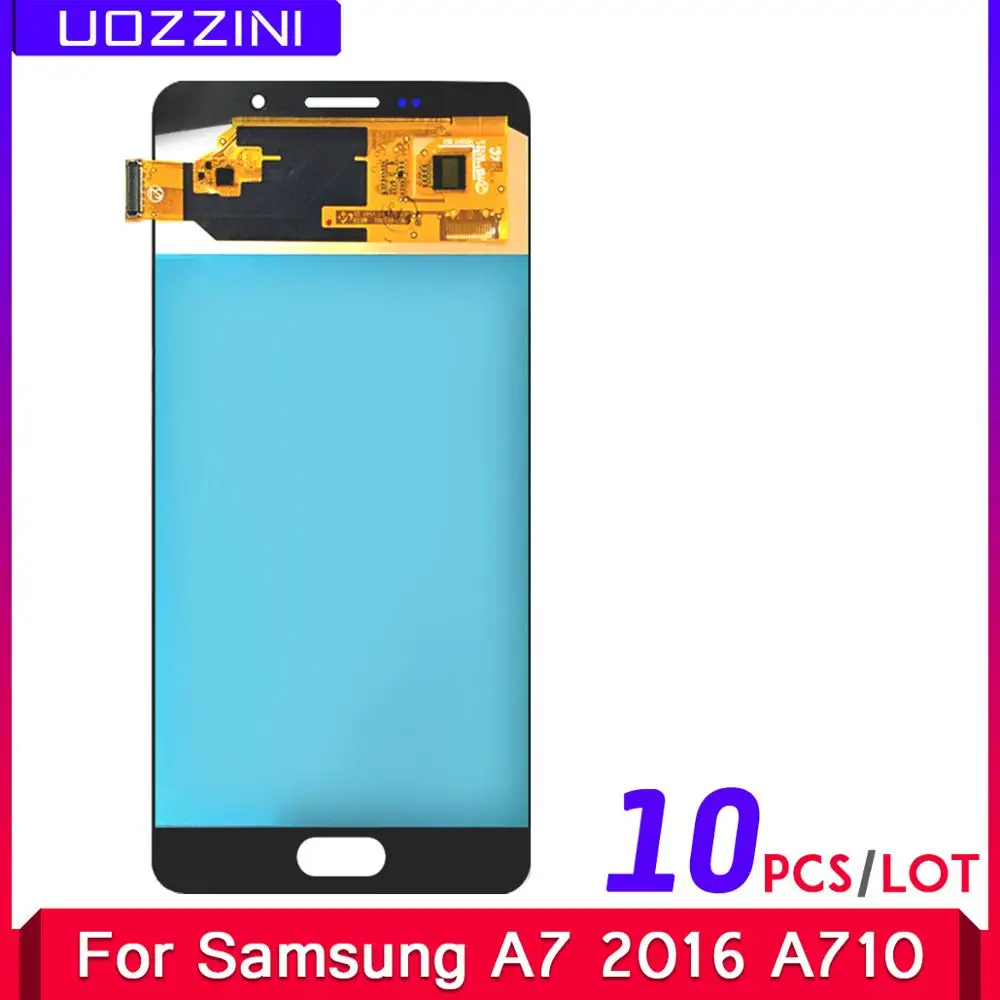 10 шт./лот AMOLED 100% протестирован для Samsung Galaxy A7 2016 A710 A7100 A710F A710M ЖК-дисплей сенсорный