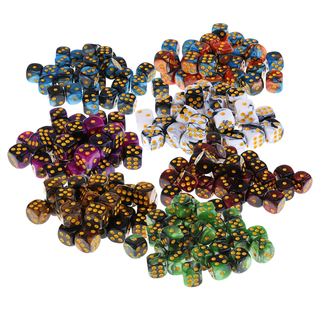 210Pcs 12mm Square Dice D6 Six Sided Die for Dungeons & Dragons Party Supply