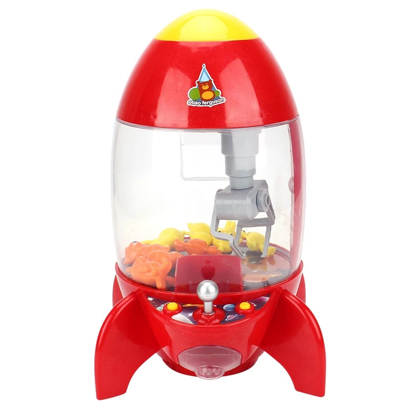 

Doll Claw Machine Rocket Catcher Coin Operated Game Machine Kids Birthday Gift Mini Dolls Grabber Arcade Machine Toys