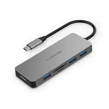 Hub USB C avec HDMI 4K, lecteurs de cartes SD/TF, 3 USB 3.0, pour MacBook Pro 13/15/16, 2018 2019 Mac Air, Surface Book 2/Go, Chromebook