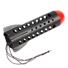 

Fishing Lure Feeder Thrower Attractive Large Volume Rocket Bait Cage Container Black Red Durable Carp Fishing Lure Feeder