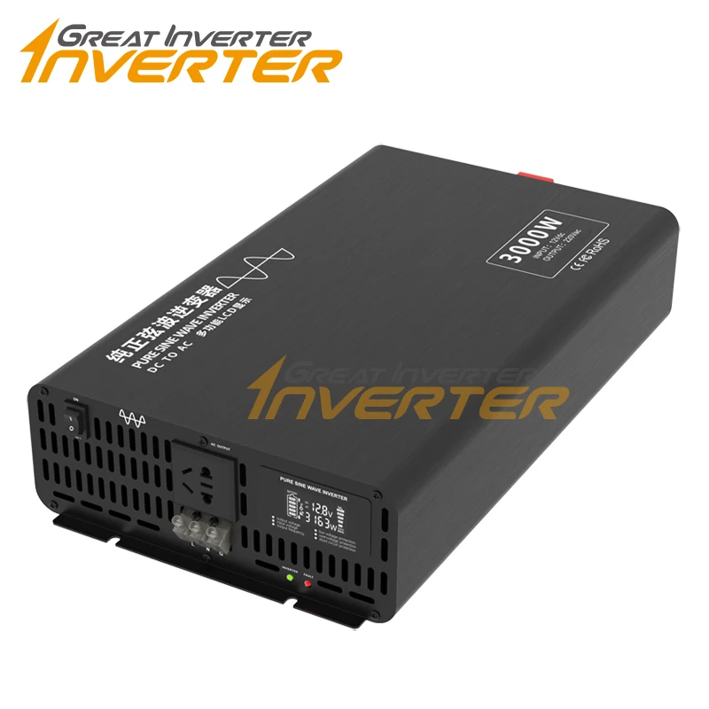 Best Seller Trendy 3Kw 12V 24V 36V 48V 60V 72V 84V Dc A Ac 100V 110V 120V 220V 240V Inverter A Onda Sinusoidale Pura 3000W Display Lcd