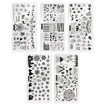 

5pcs Nail Stencils DIY Hollow Cartoon Nail Plates Nail Art Stencil