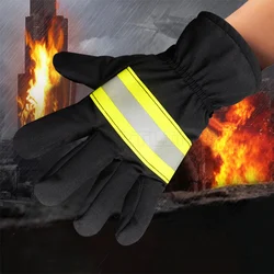 Gants de sécurité ignifuges noirs à bande réfléchissante, fournitures de Protection contre l'incendie pour soudage et temps froid, gants de lutte contre l'incendie 