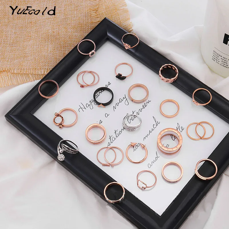 

Girls rose gold net red titanium steel ring does not fade personality student jewelry anniversary holiday birthday gift