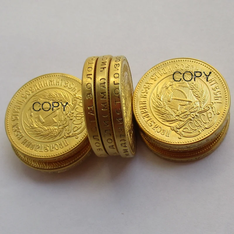 Русский 1 Chervonetz набор(1923-1982) 9 шт CCCP с надписями Edge 10 рублей Позолоченные копии монет