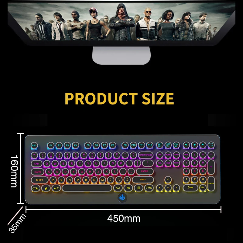 MK9 механическая клавиатура в стиле стимпанк с зеленой осью Rgb Ретро 108 круглыми