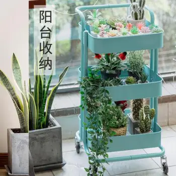 

Trolley Shelf Kitchen Floor Storage Baby Supplies Baby Bedroom Wheeled Mobile Shelf