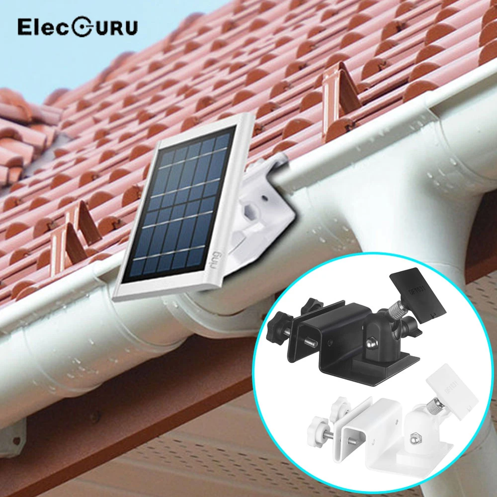 Ring Doorbell Solar Charger Adjustable Gutter Mount For Ring Solar