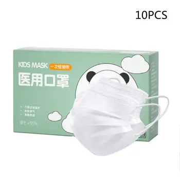 

10Pcs Kids Disposable Protective Mouth Mask 3-Layer Melt-Blown Nonwoven Anti-Splash Haze Earloop Face Shield Cover
