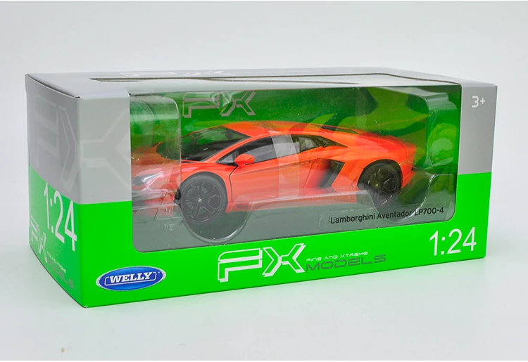 Welly 1/24 1:24 Lamborghini Aventador LP700-4 спортивный гоночный автомобиль Транспортное средство литье под давлением дисплей Модель игрушки на день рождения для детей мальчиков и девочек