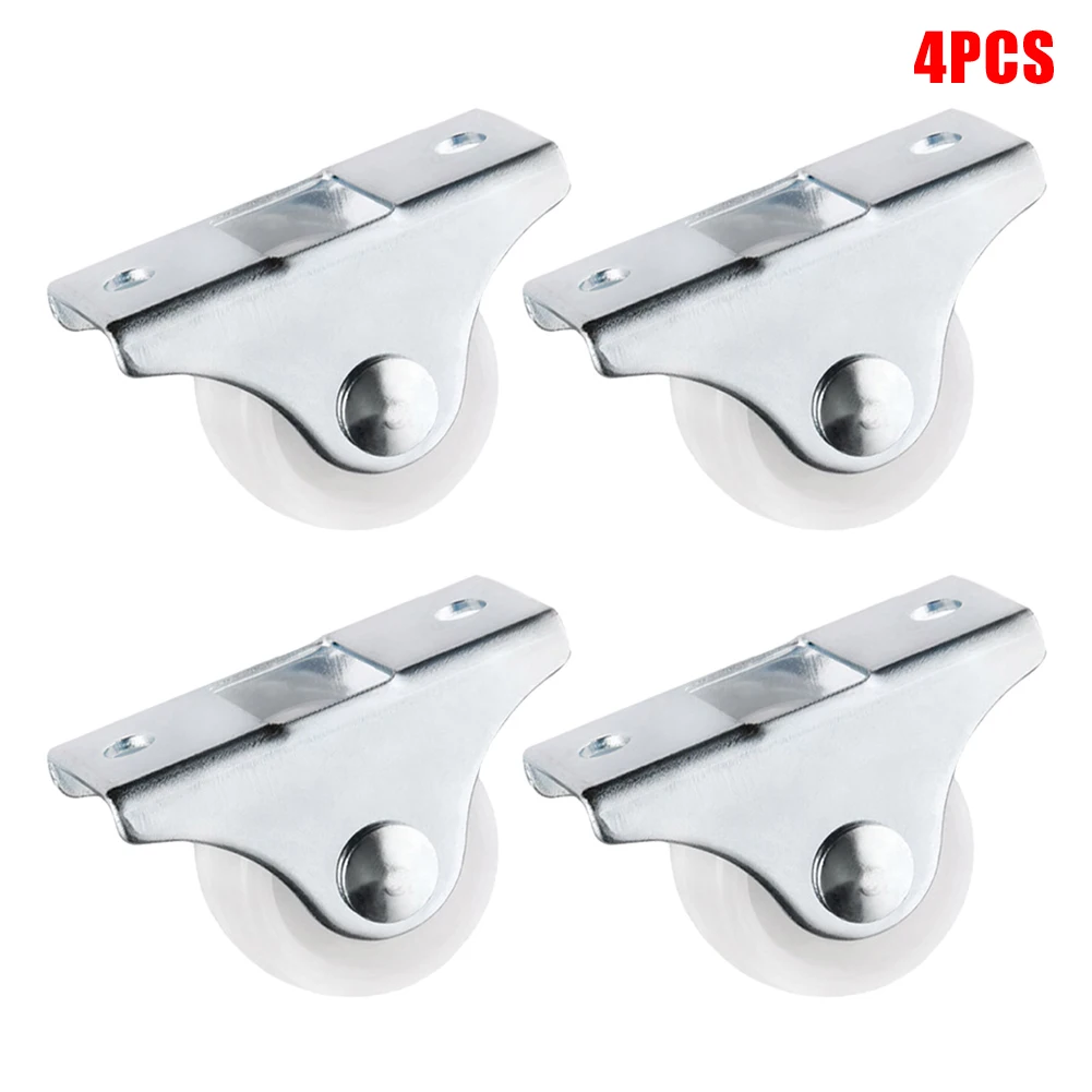 4pcs Популярное белое рельс неподвижные ролики маломерит на 1-Way Wheel Мебель Пластик направляющее колесо износостойкая КТ-лепно - Цвет: 4pcs