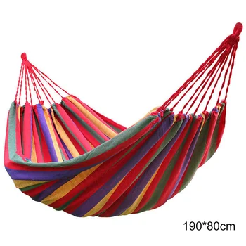 

Portable Canvas Hammock Travelling Outdoor Picnic Wooden Swing Chair Camping Hanging Bed Garden Furniture with Backpack
