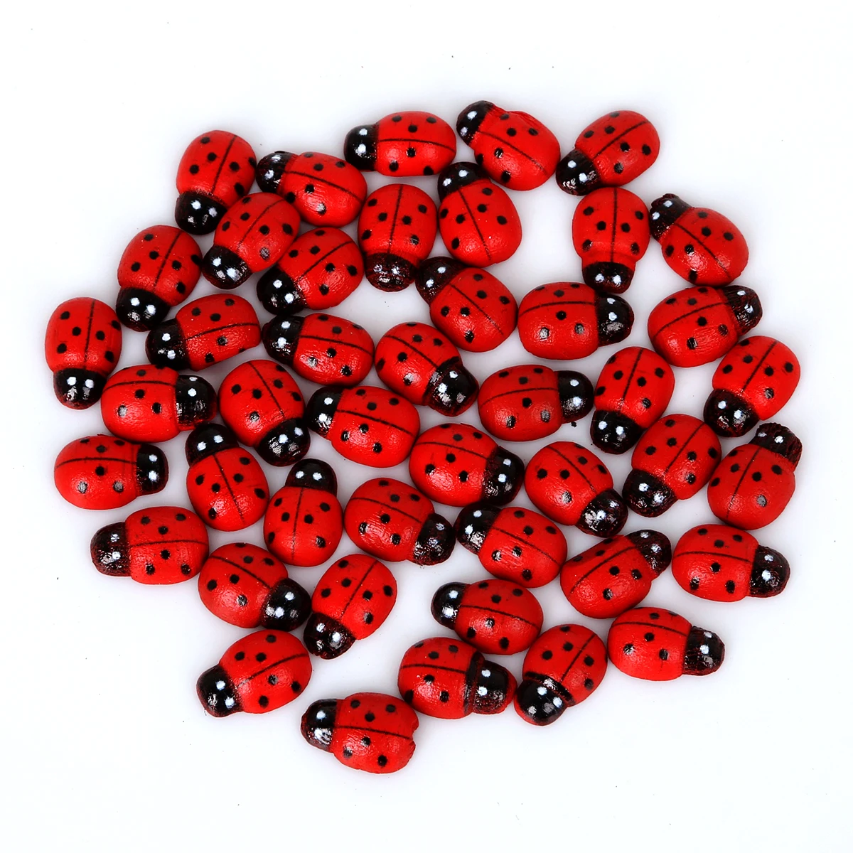 

50pcs 9-20mm Red/Mixed Color Ladybug Shaped Wooden Buttons For DIY Kid's Toy Appliques/Crafts/Sewing Buttons Cloth Accessories
