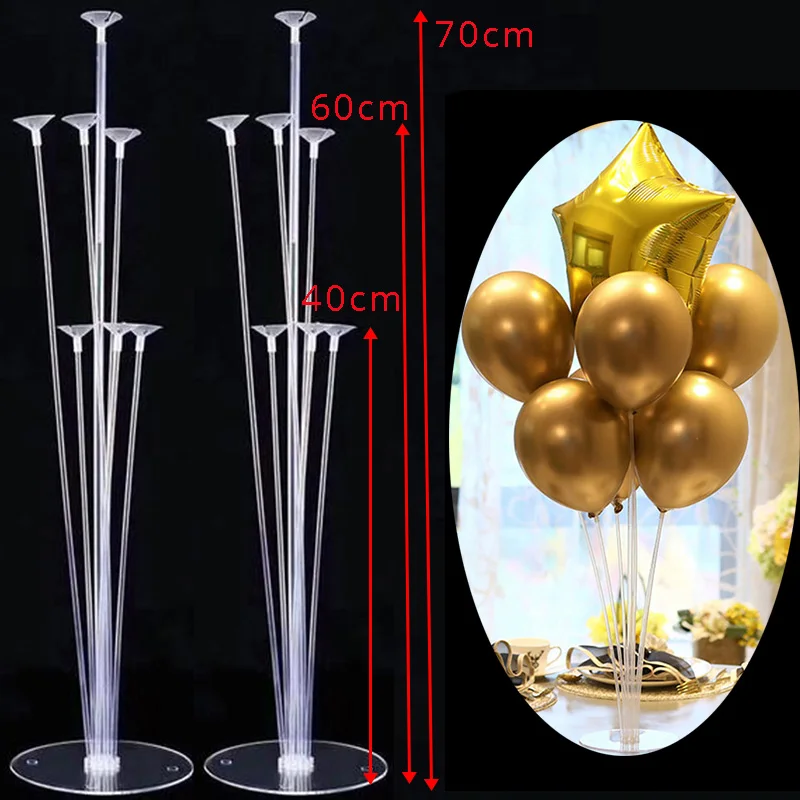 2 set 7 tubes stand Аксессуары для шариков, держатель для шарика, стойка, шар, арка, цепь, уплотнительный зажим, клей, точка, Babyshower, украшение для свадьбы, дня рождения, вечеринки - Цвет: 2 set 7 tubes stand