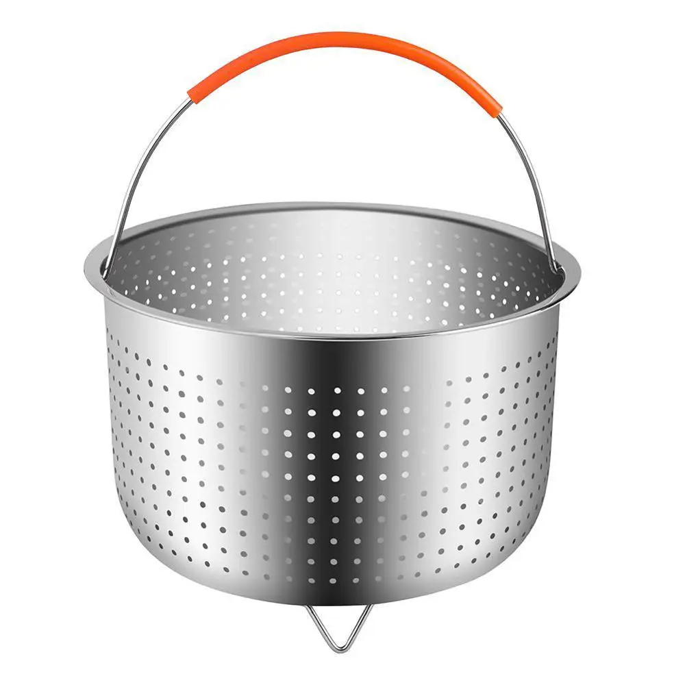

Stainless Steel Rice Cooking Steam Basket Pressure Cooker Anti-scald Steamer Multi-Function Fruit Cleaning Basket