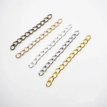 

100Pcs 5 Colors Necklace Extender Bracelet Extender Extension Tails DIY Craft Jewelry Making Findings Making Matching Connectors