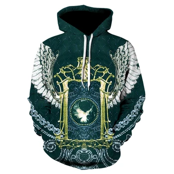 

2019 New Fashion brand men's hip pop 3d Hoodies printed funny animals eagle sexy long sleeve tops tees eagle Hoodies