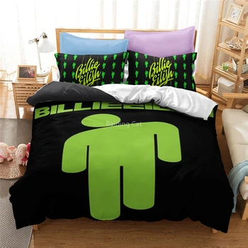 

New Design Billie Eilish 3D Bedding Set Duvet Cover Set Pillowcase Single Queen King Comforter Bedding Set Bedclothes Bed Linen