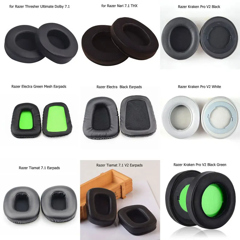 Auricolari Morbidi Aggiornati Per Razer Tiamat/Trebbiatrice Ultimate/Electra/Nari/Kraken Pro V2 Auricolari Serie Completa Per Cuffie Da Gioco