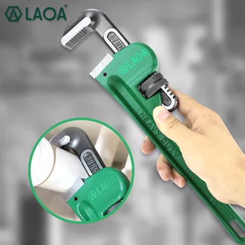 

LAOA LA319008 Pipe Wrench Heavy Duty 8Inch 10Inch 14Inch 18Inch Plumbing Wrench Cr-V Steel Anti-rust Anti-corrosion Manual Tools