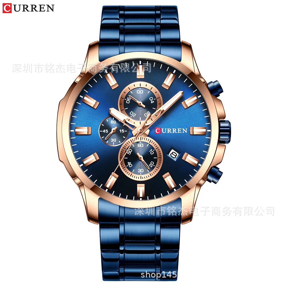 

Curren Karui En 8348 Multi-functional MEN'S Watch Simple Men Steel Belt Waterproof Sports Quartz Watch MEN'S Watch